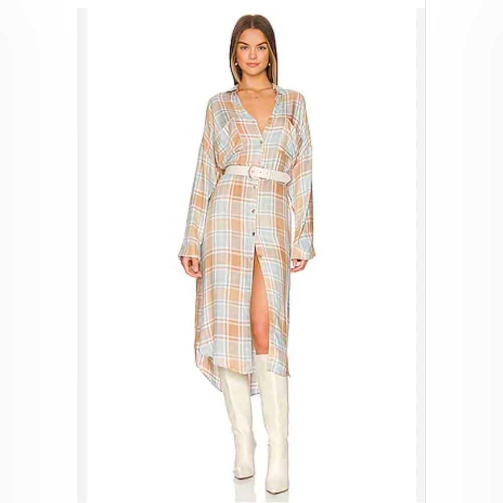 Show Me Your MuMu Leo Button Down Tunic in Georgetown Midi Dress Women's - Picture 7 of 16